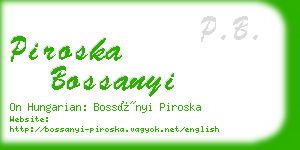 piroska bossanyi business card